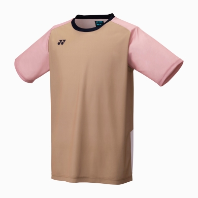 Yonex Sport T-shirt Practice Colourblock 16745 (100% Polyester) 2025 light brown/pink boys